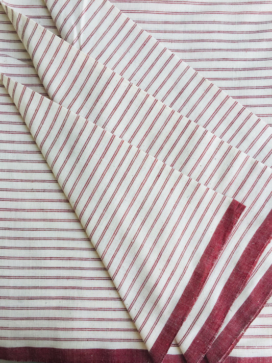 GEOMETRIC FABRIC : KORA : ALIZARIN RED ORGANIC COTTON