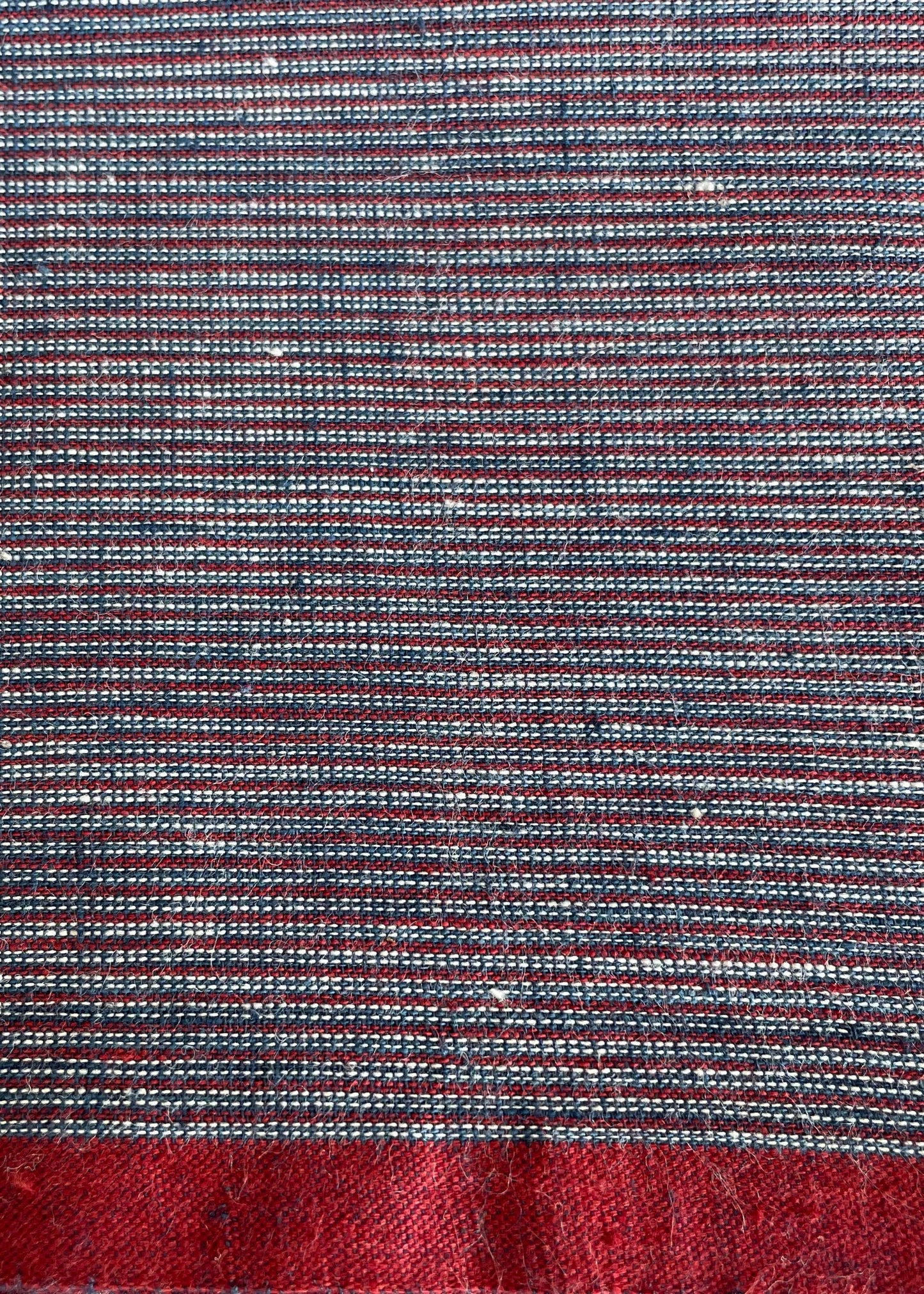 MICRO STRIPE : KORA : ALIZARIN RED : INDIGO