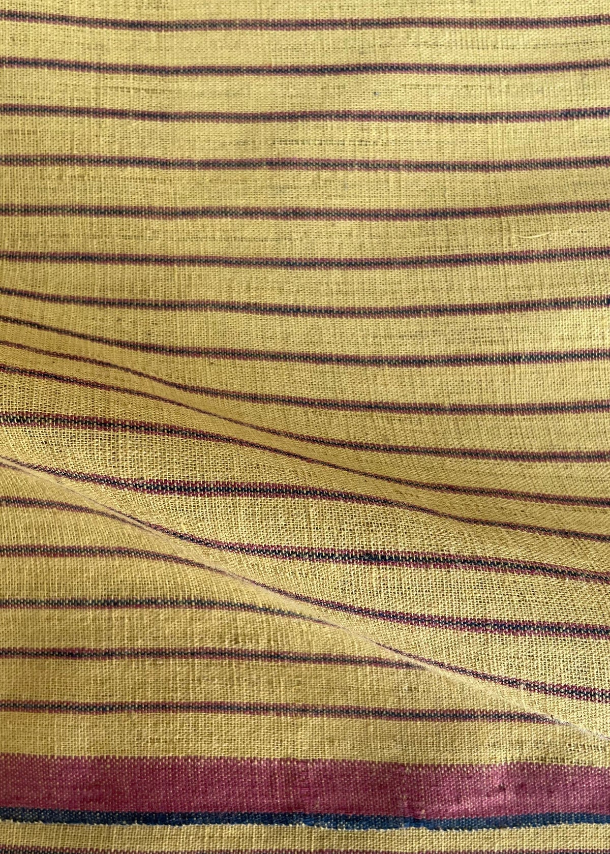 ORGANIC GEOMETRIC FABRIC : INDIGO : ANAR YELLOW : ALIZARIN RED