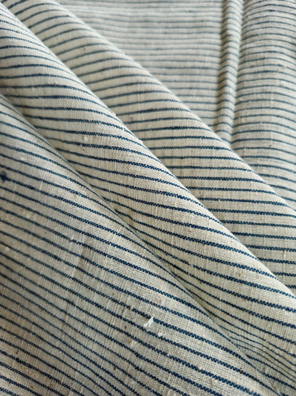 ORGANIC GEOMETRIC FABRIC : INDIGO BLUE : KORA