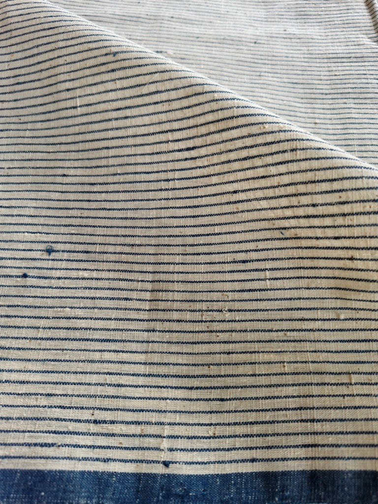 ORGANIC GEOMETRIC FABRIC : INDIGO BLUE : KORA