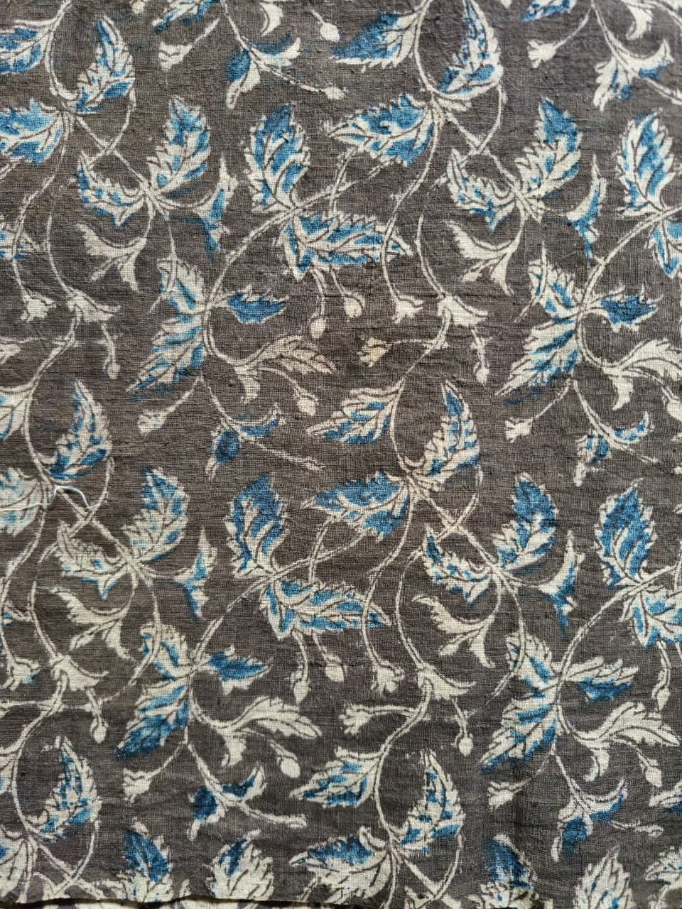 KALAMKARI FABRIC: INDIGO:BLACK