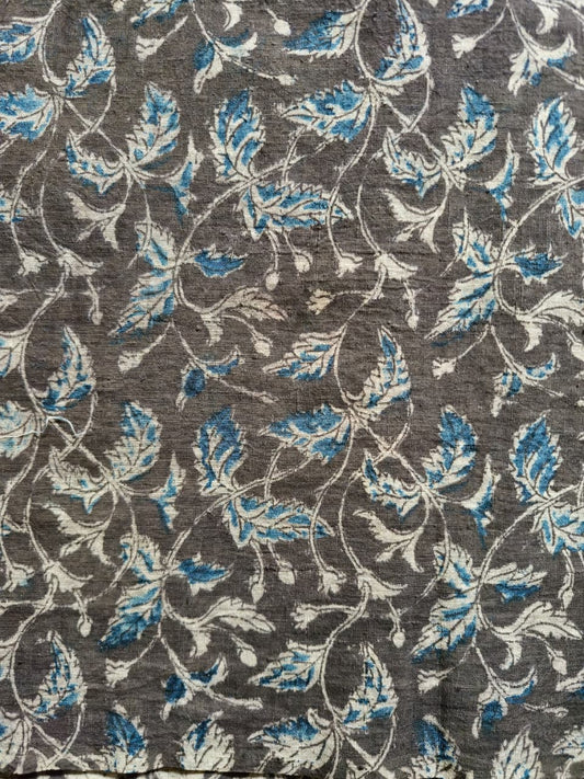 KALAMKARI FABRIC: INDIGO:BLACK