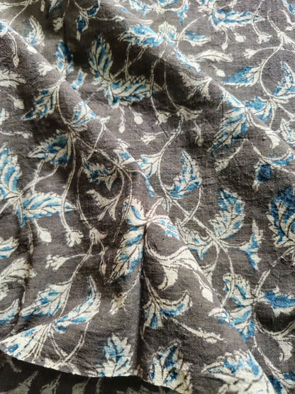 KALAMKARI FABRIC: INDIGO:BLACK