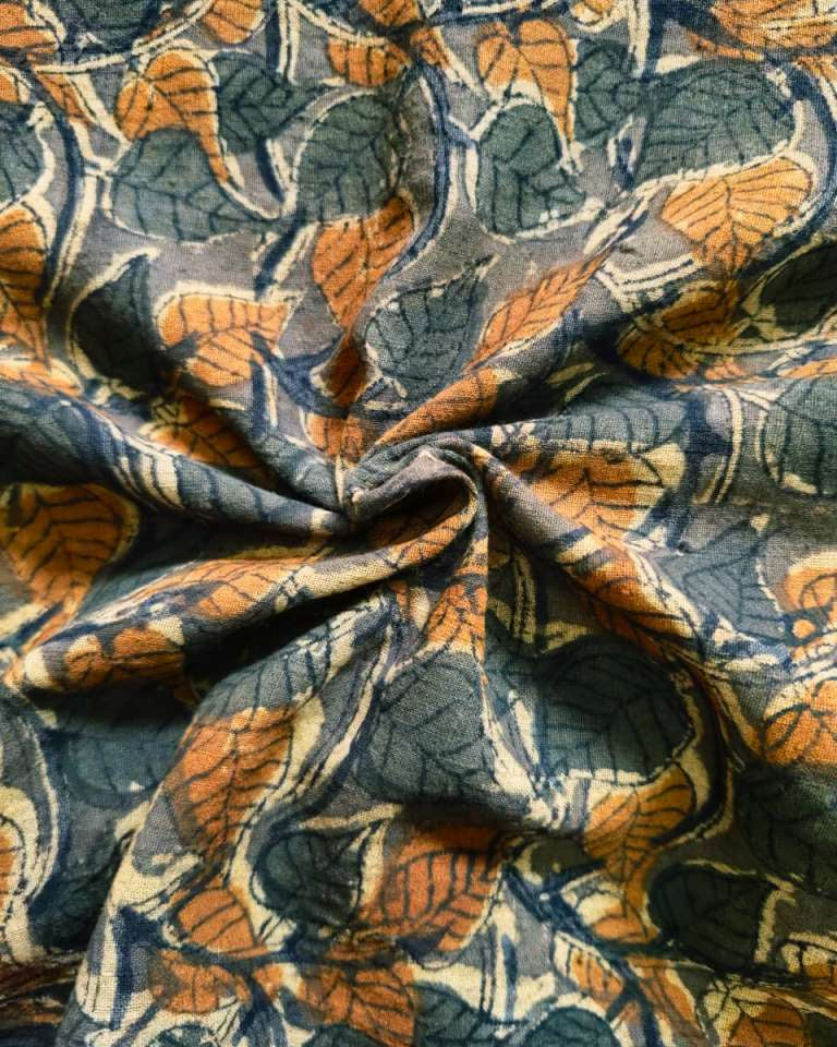 KALAMKARI : DARK MEHNDI GREEN : ORANGE: