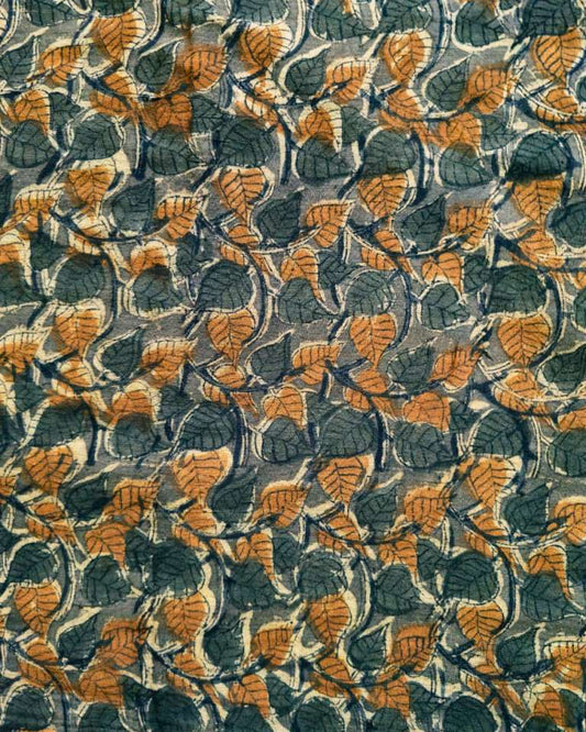KALAMKARI : DARK MEHNDI GREEN : ORANGE: