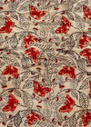 KALAMKARI FABRIC : ALIZARI RED : BLACK : BEIGE