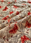 KALAMKARI FABRIC : ALIZARI RED : BLACK : BEIGE