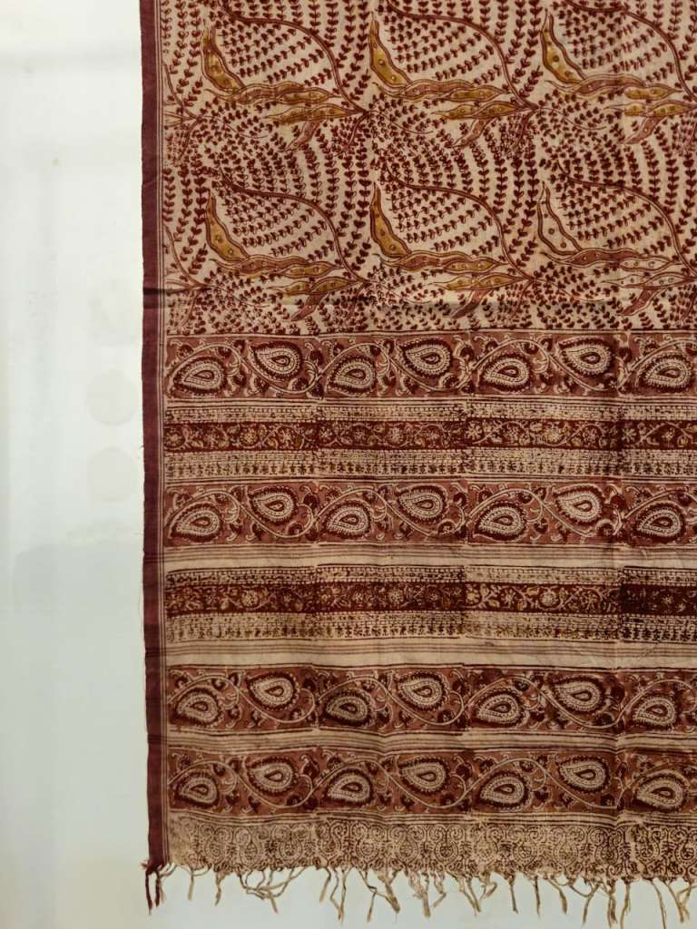 KALAMKARI DUPATTA :  MANJISTA:ANAR:MADDER