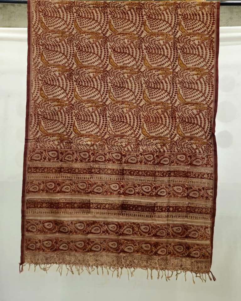 KALAMKARI DUPATTA :  MANJISTA:ANAR:MADDER