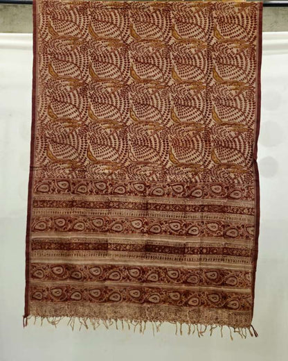 KALAMKARI DUPATTA :  MANJISTA:ANAR:MADDER