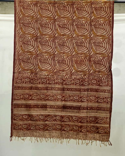 KALAMKARI DUPATTA :  MANJISTA:ANAR:MADDER