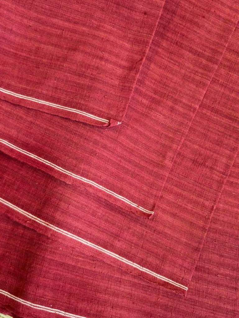 ORGANIC GEOMETRIC FABRIC: BLACK: MADDER DENT