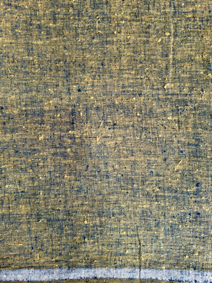 ORGANIC CROSS COLOUR FABRIC :DARK INDIGO: ANAR YELLOW