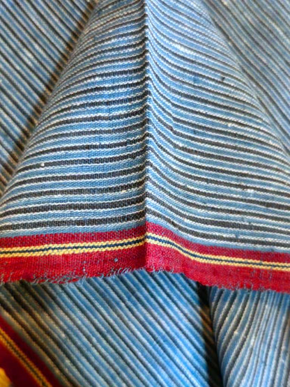 ORGANIC GEOMETRIC FABRIC:BLACK : INDIGO:KORA