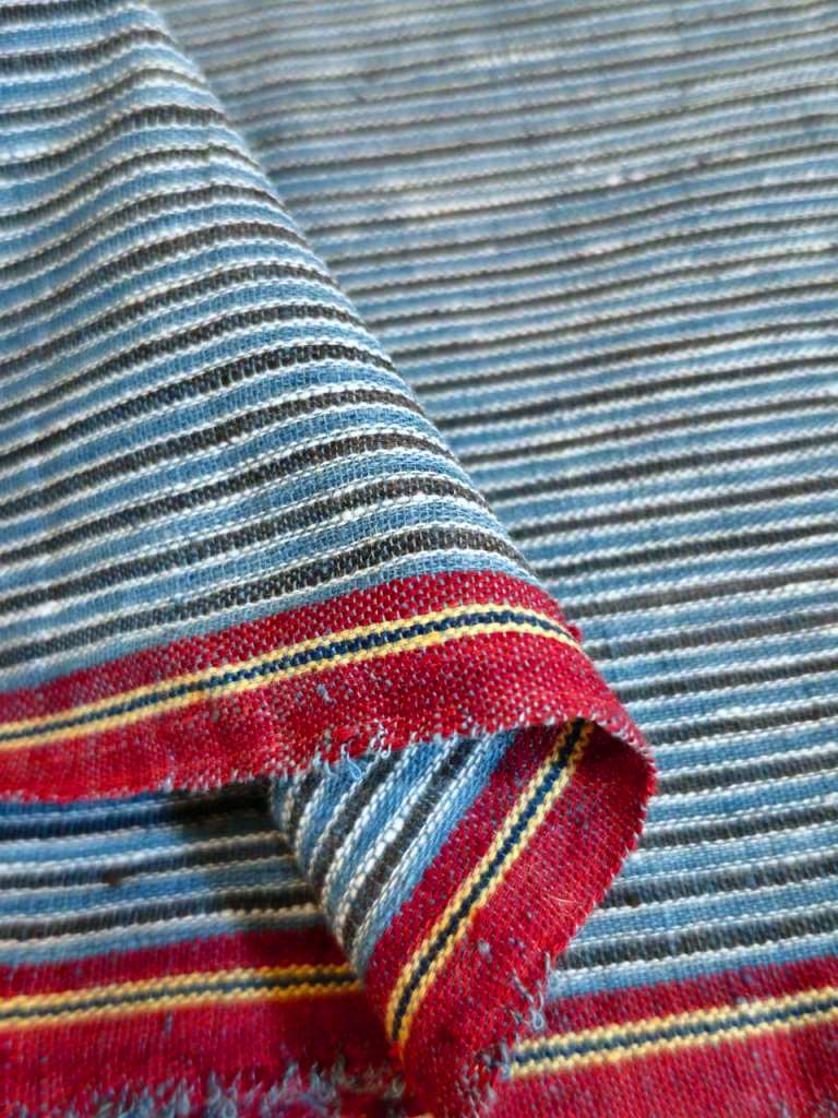 ORGANIC GEOMETRIC FABRIC:BLACK : INDIGO:KORA