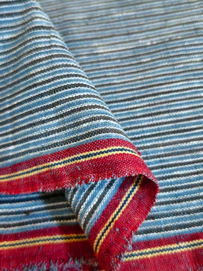 ORGANIC GEOMETRIC FABRIC:BLACK : INDIGO:KORA