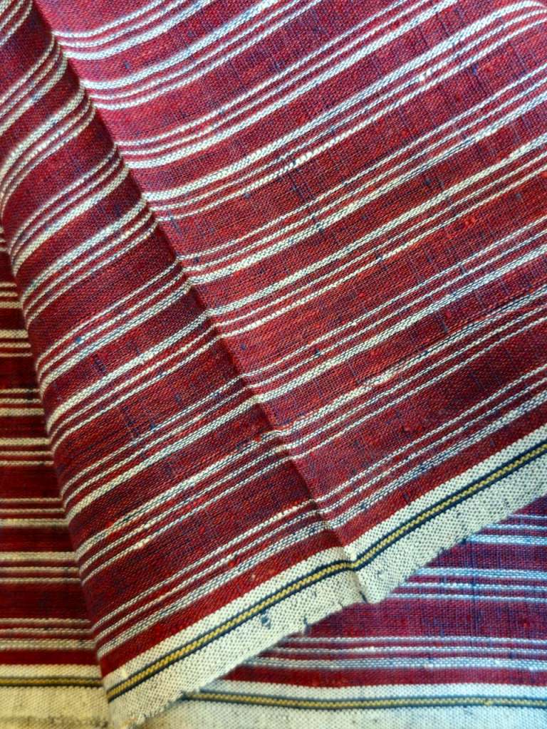 ORGANIC GEOMETRIC FABRIC:MADDER:KORA : INDIGO:KORA