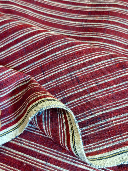 ORGANIC GEOMETRIC FABRIC:MADDER:KORA : INDIGO:KORA
