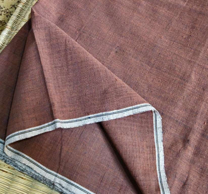 ORGANIC CROSS COLOUR FABRIC : KATHA BROWN : INDIGO