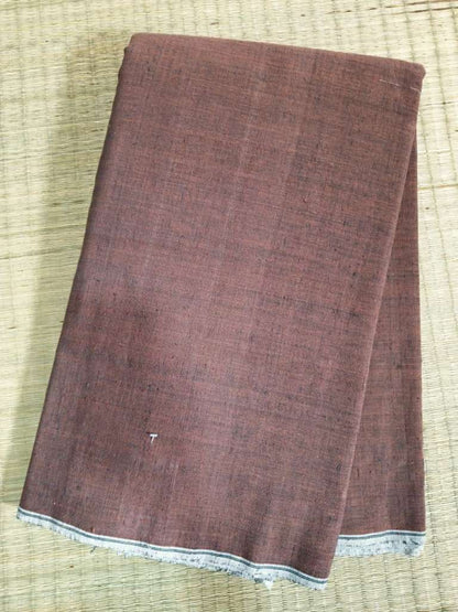 ORGANIC CROSS COLOUR FABRIC : KATHA BROWN : INDIGO