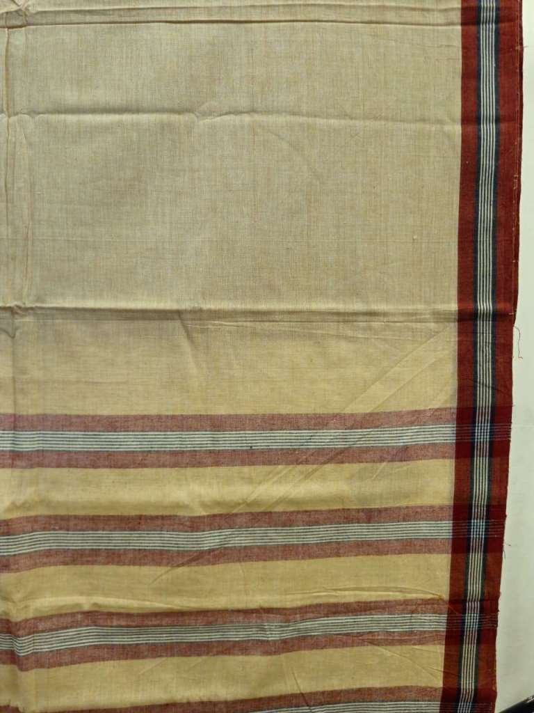 CROSS COLOUR SAREE : ALIZARIN RED : KORA LINE