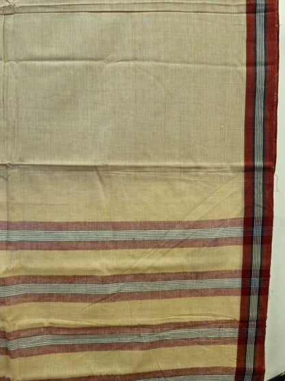 CROSS COLOUR SAREE : ALIZARIN RED : KORA LINE