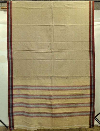 CROSS COLOUR SAREE : ALIZARIN RED : KORA LINE