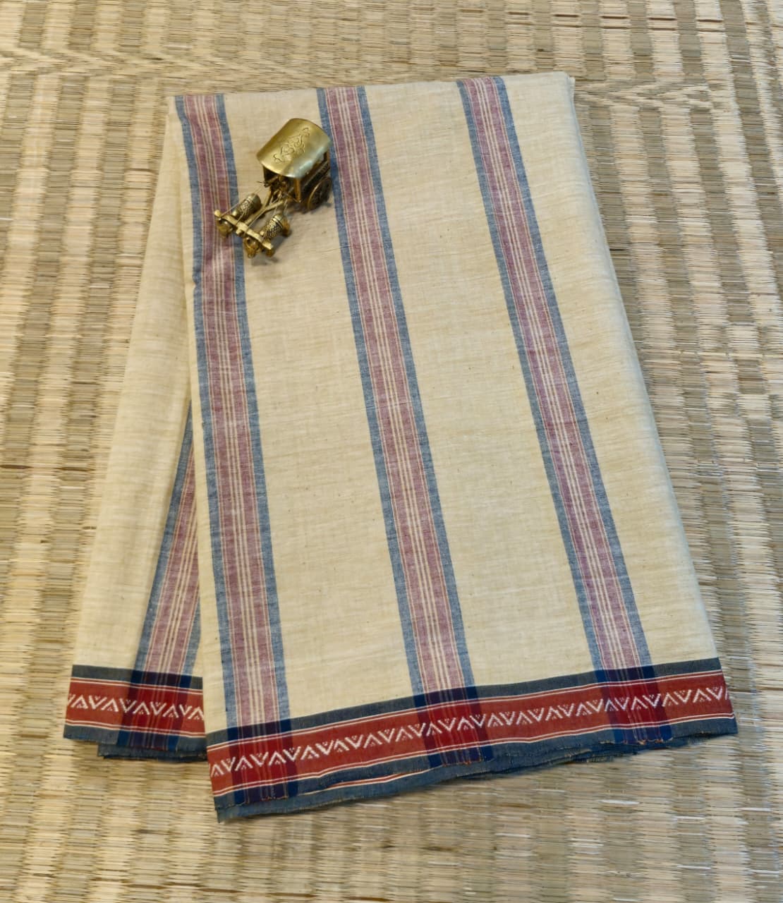 CROSS COLOUR SAREE : ALIZARIN RED : KORA