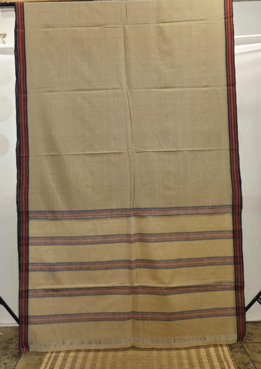 CROSS COLOUR SAREE : ALIZARIN RED : KORA