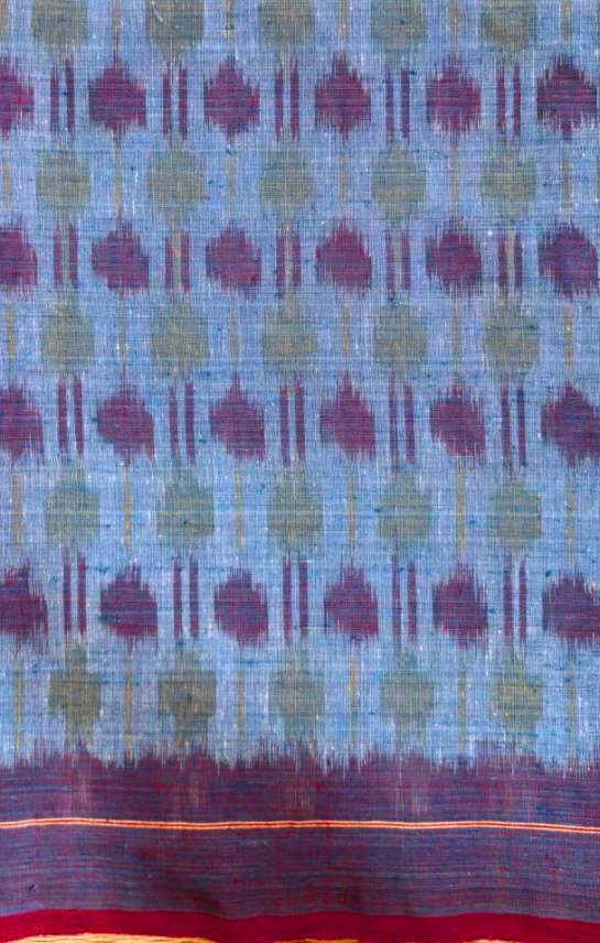 ORGANIC WEFT IKKATH  : INDIGO ;SAPAN :ANAR