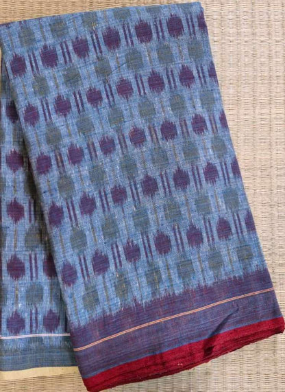 ORGANIC WEFT IKKATH  : INDIGO ;SAPAN :ANAR