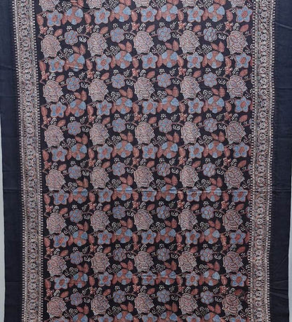 AJRAKH SAREE : INDIGO :  BLACK :  BROWN :