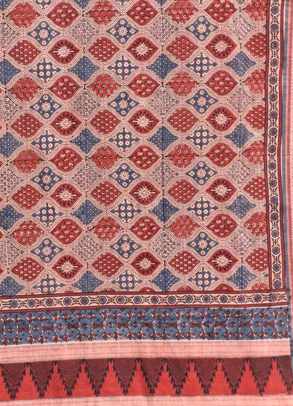 AJRAKH SAREE : INDIGO : MADDER : BLACK