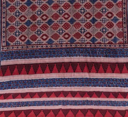AJRAKH SAREE : INDIGO : MADDER : BLACK