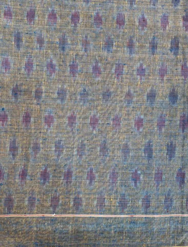 ORGANIC WEFT IKKATH  :LIGHT INDIGO :ANAR YELLOW: MADDER