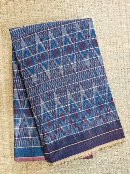 ORGANIC WEFT IKKATH  : INDIGO ;MADDER :KORA