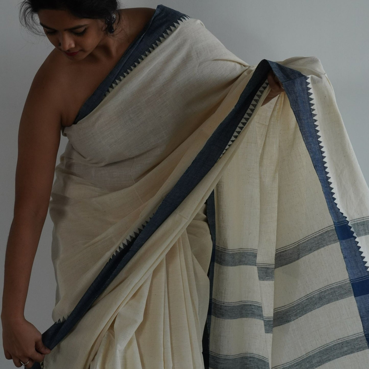 KORA SAREE : KORA : INDIGO BLUE