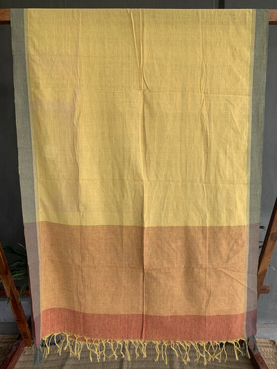 LIGHTWEIGHT SOLID COLOUR DUPATTA : ANAR YELLOW : OLIVE GREEN