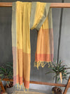 LIGHTWEIGHT SOLID COLOUR DUPATTA : ANAR YELLOW : OLIVE GREEN