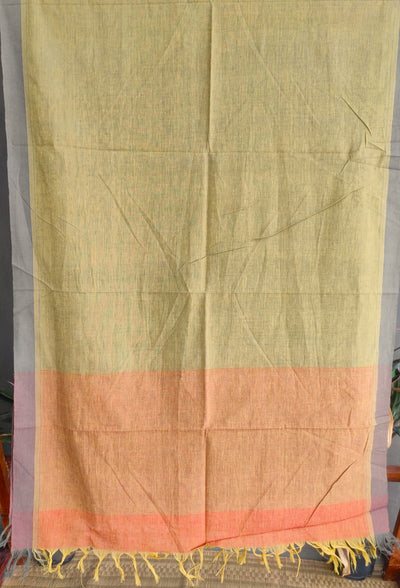 LIGHTWEIGHT CROSS COLOUR DUPATTA : OLIVE GREEN : ANAR YELLOW