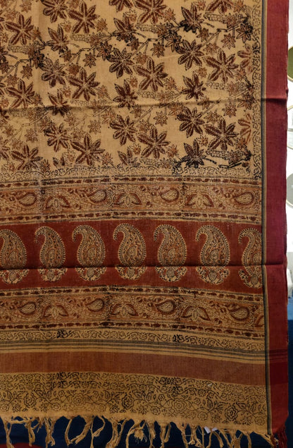 KALAMKARI DUPATTA : ANAR : MADDER :MANJISTA : BLACK