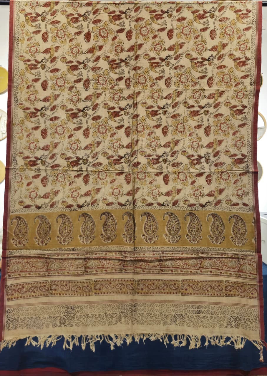 KALAMKARI DUPATTA : BLACK :ANAR :MANJISTA :
