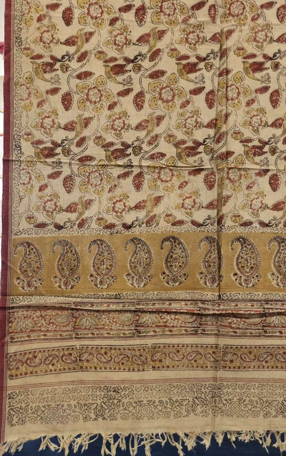 KALAMKARI DUPATTA : BLACK :ANAR :MANJISTA :