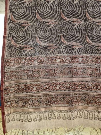 KALAMKARI DUPATTA : BLACK: MANJISTA