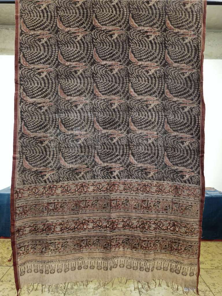 KALAMKARI DUPATTA : BLACK: MANJISTA