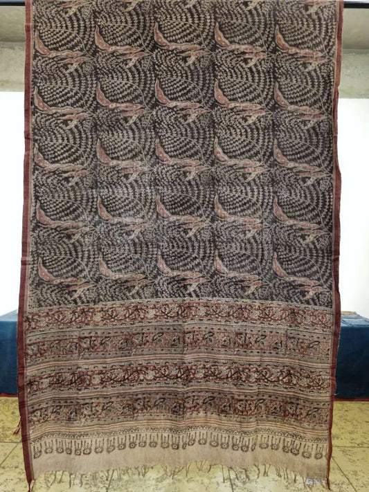 KALAMKARI DUPATTA : BLACK: MANJISTA
