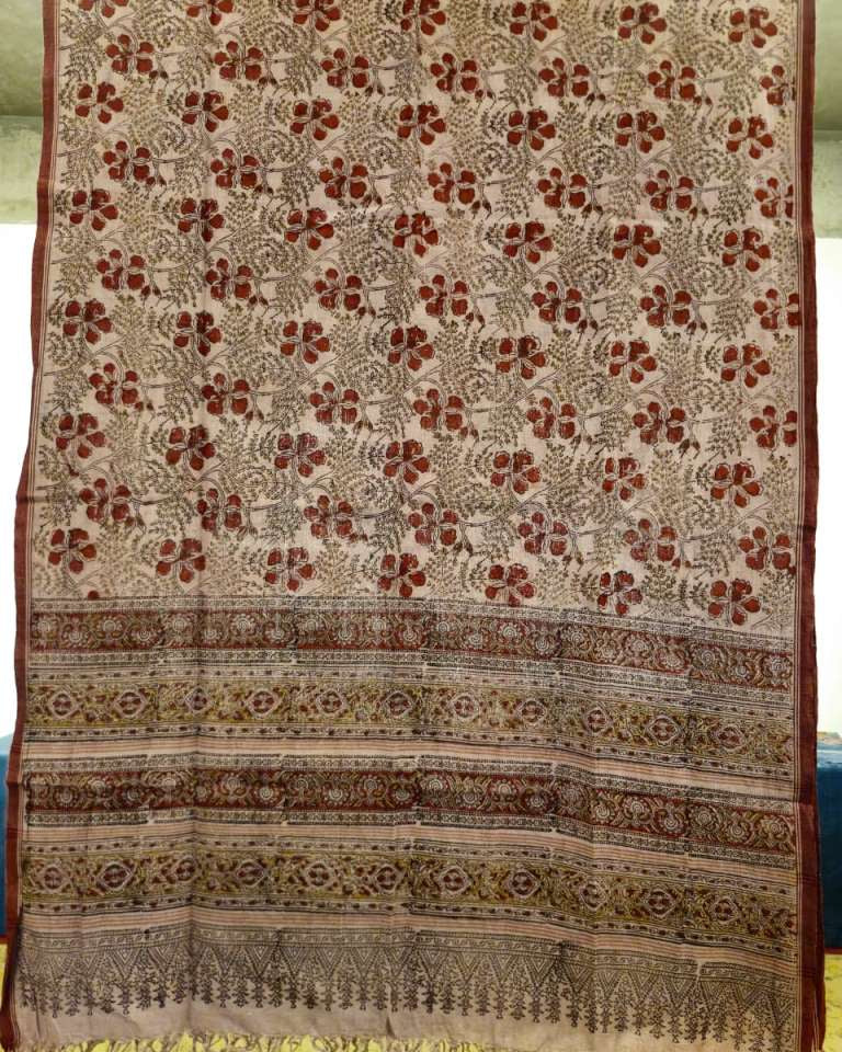 Decorative fabric with floral pattern on a plain background