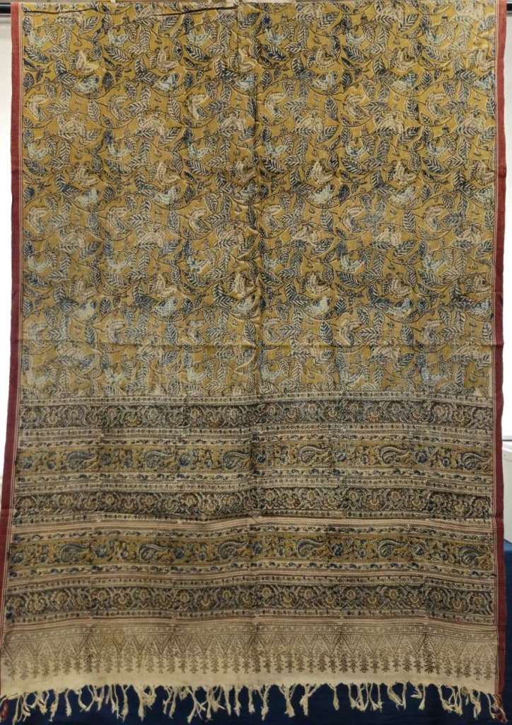 KALAMKARI DUPATTA : INDIGO :ANAAR :BLACK