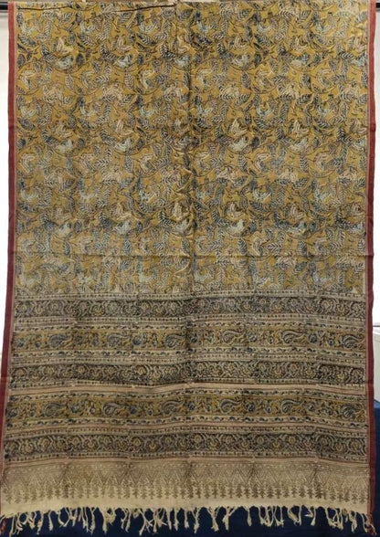 KALAMKARI DUPATTA : INDIGO :ANAAR :BLACK